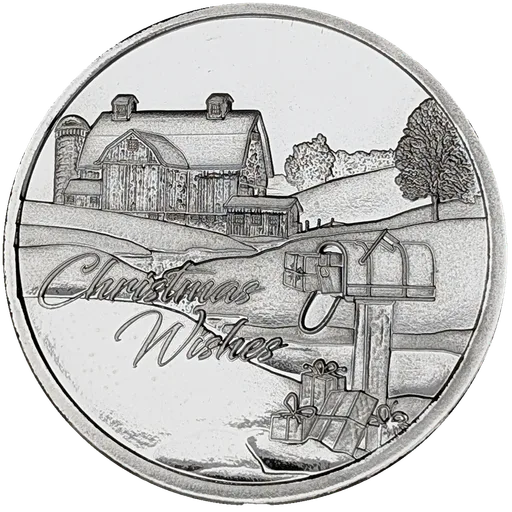 Silver 1oz Round Christmas Wishes