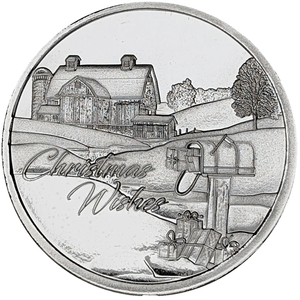 Silver 1oz Round Christmas Wishes